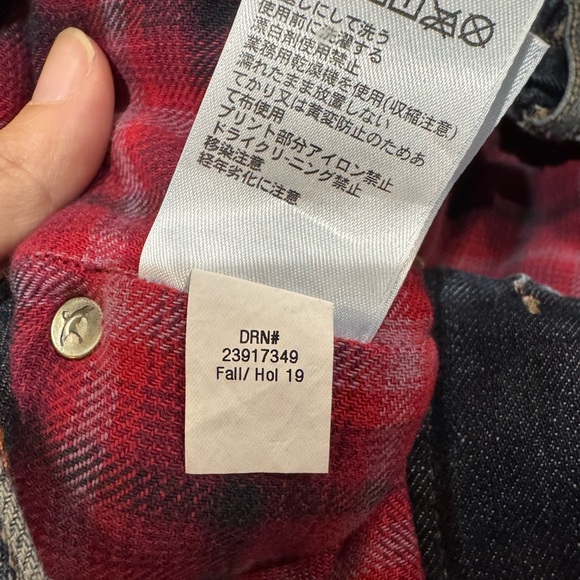 Eddie Bauer Women's Dark Blue Boyfriend relaxed Jeans plaid lined inside size 12 - Picture 11 of 14